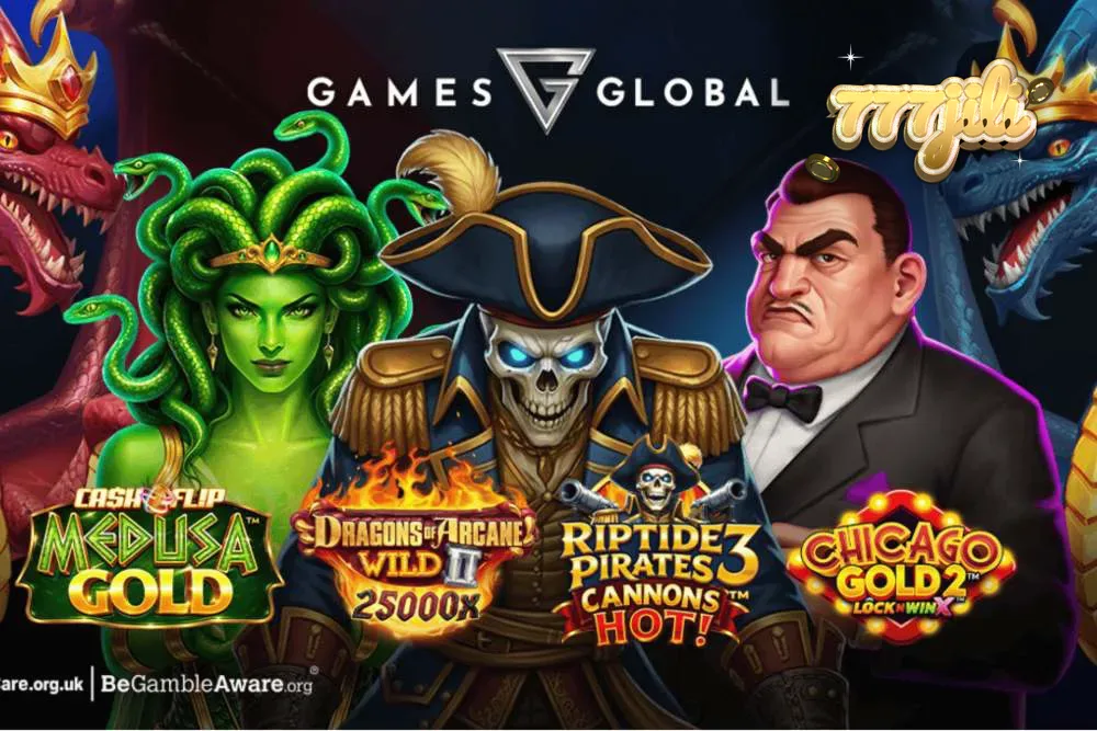 Tampilan visual bertema bajak laut dari seri slot Riptide Pirates
